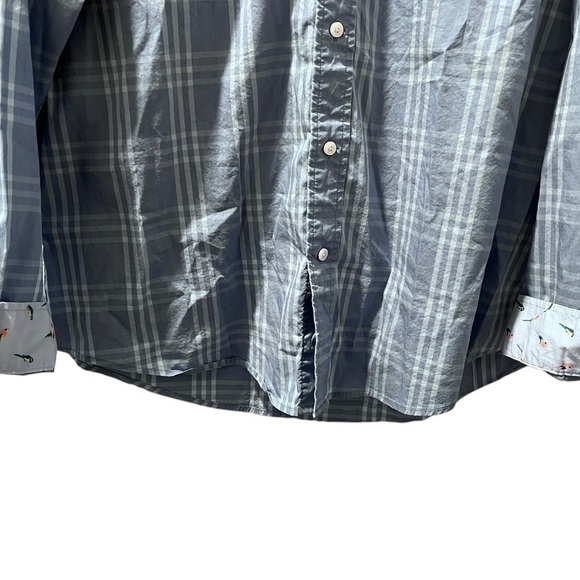Tailor Vintage Luxe Performance Roll Cuff Flamingo Plaid Button Shirt Size XL - Picture 3 of 6